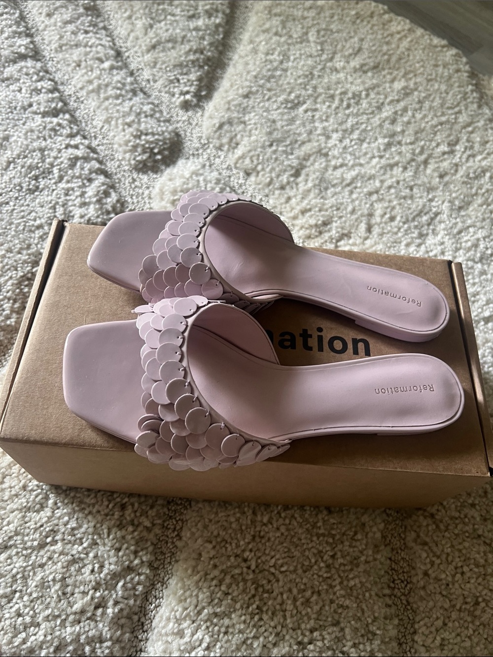 Reformation Imogen Flat Sandal Pink - Size 8 - Picture 6 of 6